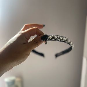 Dressy black with pearls headband